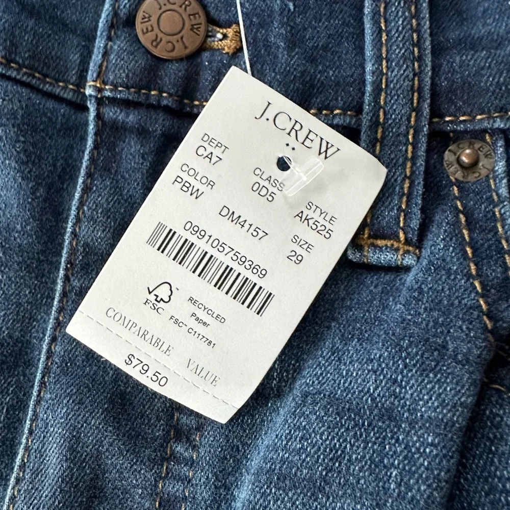 NWT J Crew Women’s 29 Blue 9 Inch High Rise Skinny Jeans | SKU 0528